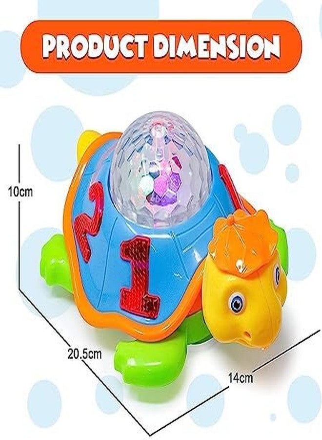 HDA GROUP Musical Sound Toy Musical Bump and Go Tortoise Toy with 3D Flashing Light & Sound for Kids 3+ Years | Fun & Educational Musical Learning Toy with Lights & Sounds (Multicolor) - Image 3